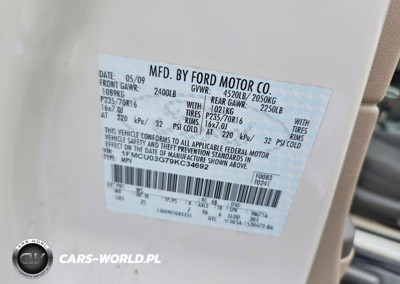 2009 Ford Escape Xlt VIN:1FMCU03G79KC34692 - 12