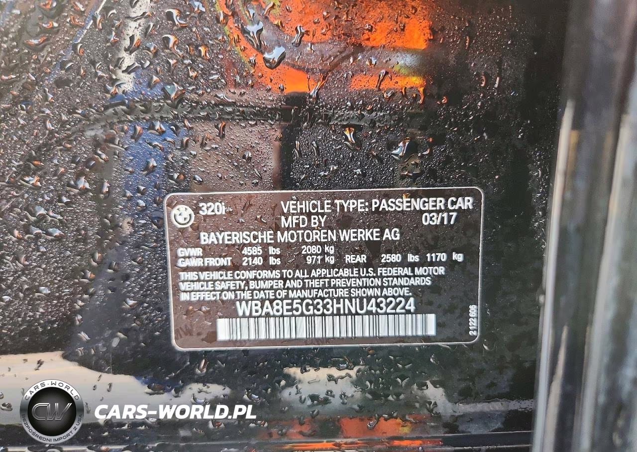 2017 BMW 320 Xi VIN:WBA8E5G33HNU43224 - 12