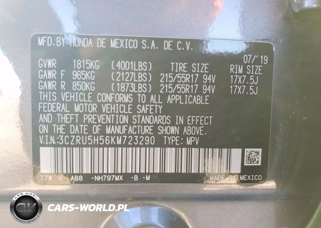 2019 Honda Hr-V Ex VIN:3CZRU5H56KM723290 - 13