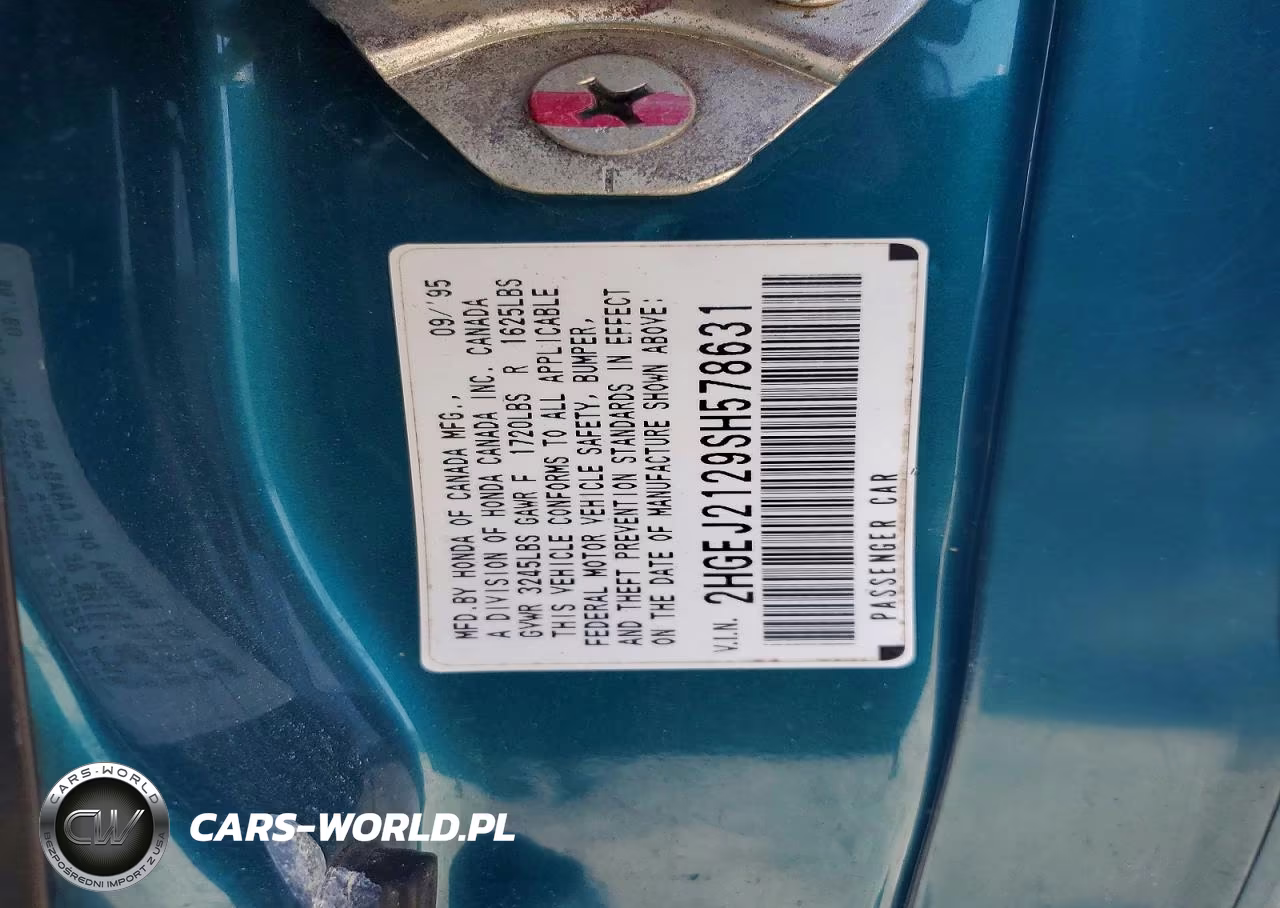1995 Honda Civic VIN:2HGEJ2129SH578631 - 12
