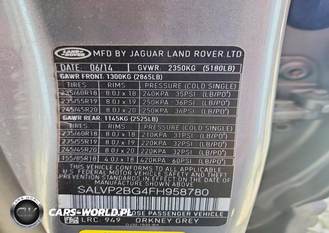 2015 Land Rover Range Rover Evoque Pure Plus VIN:SALVP2BG4FH958780 - 13
