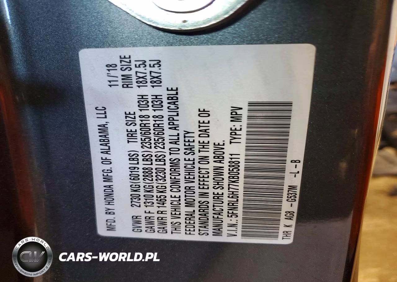 2019 Honda Odyssey Exl VIN:5FNRL6H77KB058811 - 14