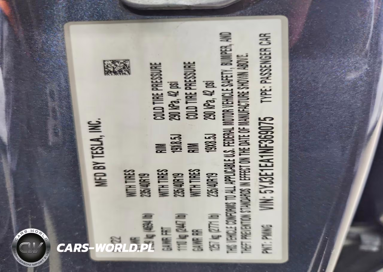 2022 Tesla Model 3 VIN:5YJ3E1EA1NF369075 - 12