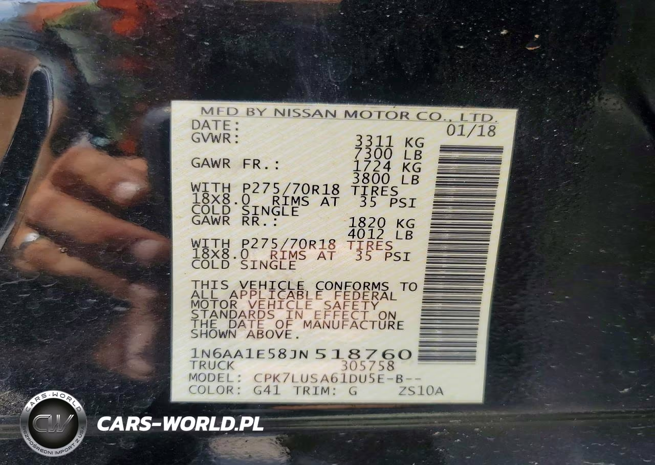 2018 Nissan Titan Pro-4X VIN:1N6AA1E58JN518760 - 12
