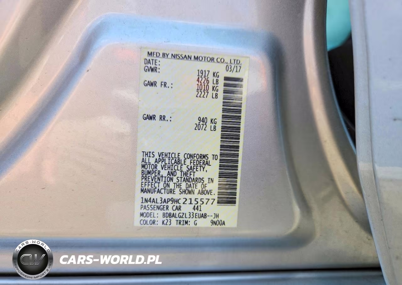 2017 Nissan Altima 2.5 S VIN:1N4AL3AP9HC215577 - 12