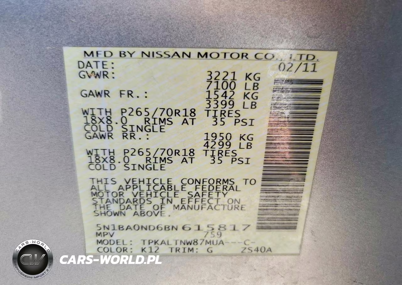 2011 Nissan Armada Sv VIN:5N1BA0ND6BN615817 - 13