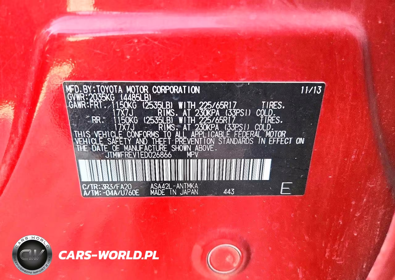 2014 Toyota Rav4 Xle VIN:JTMWFREV1ED026866 - 13