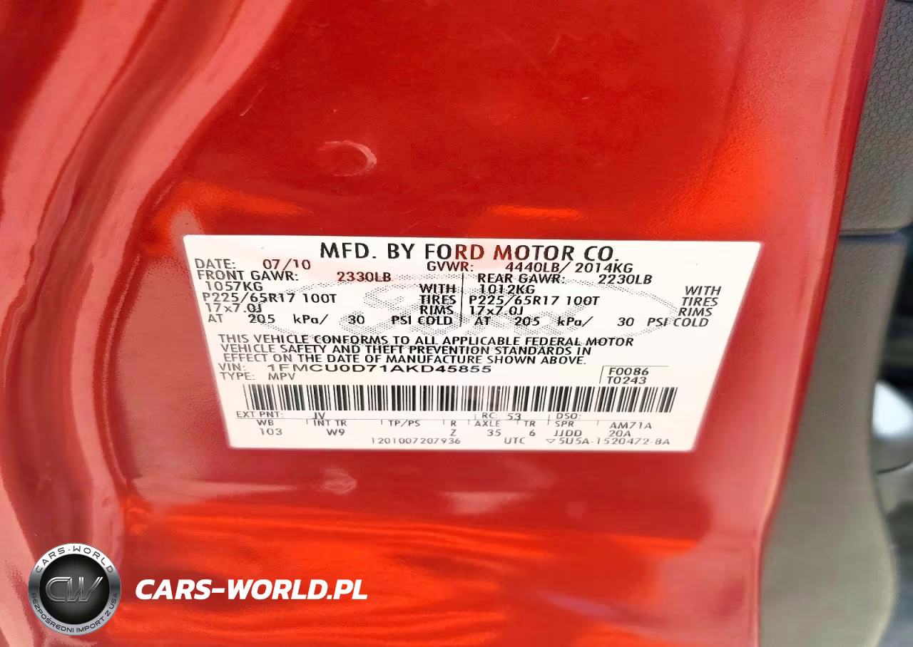 2010 Ford Escape Xlt VIN:1FMCU0D71AKD45855 - 13
