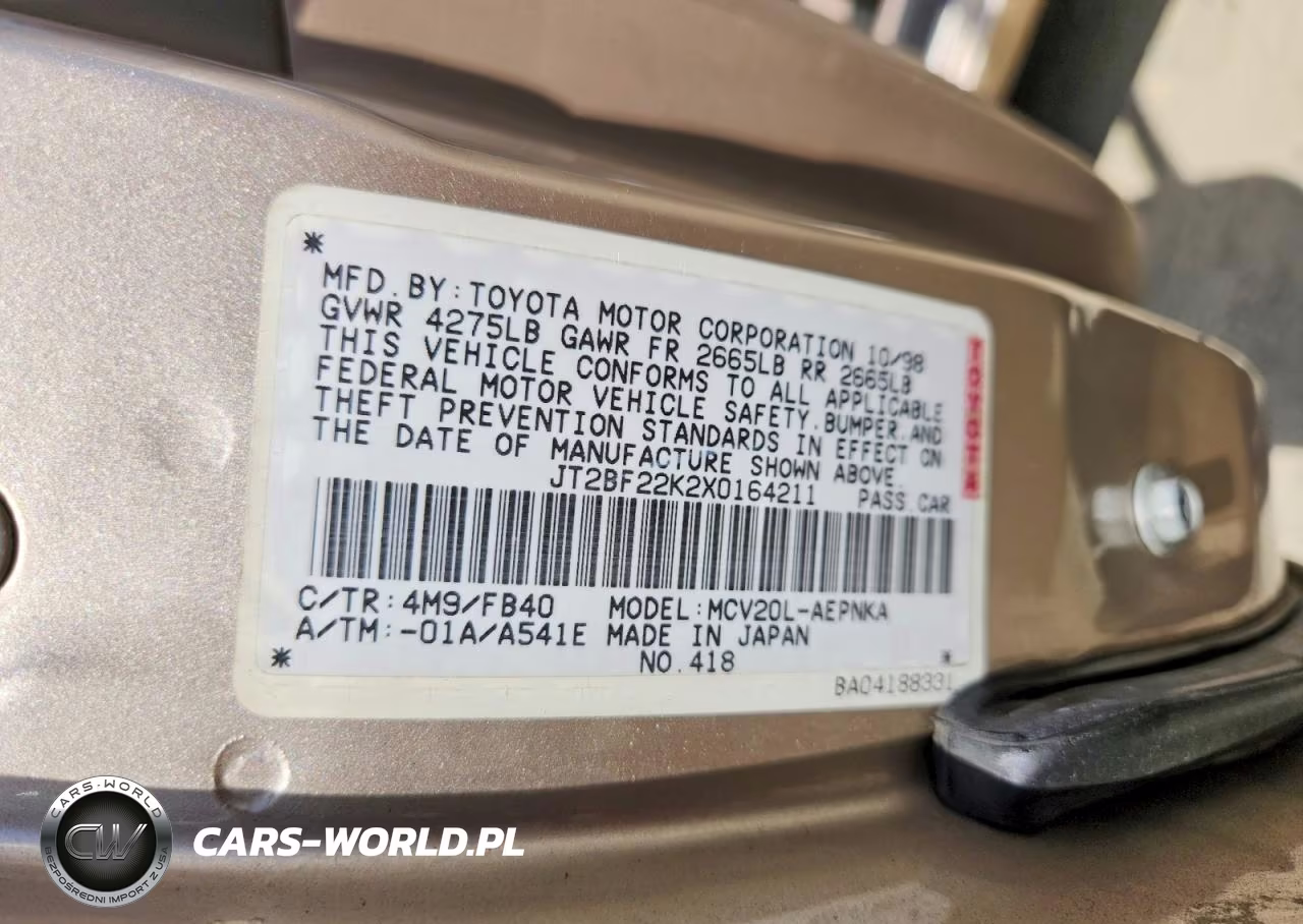 1999 Toyota Camry Le V6 VIN:JT2BF22K2X0164211 - 12