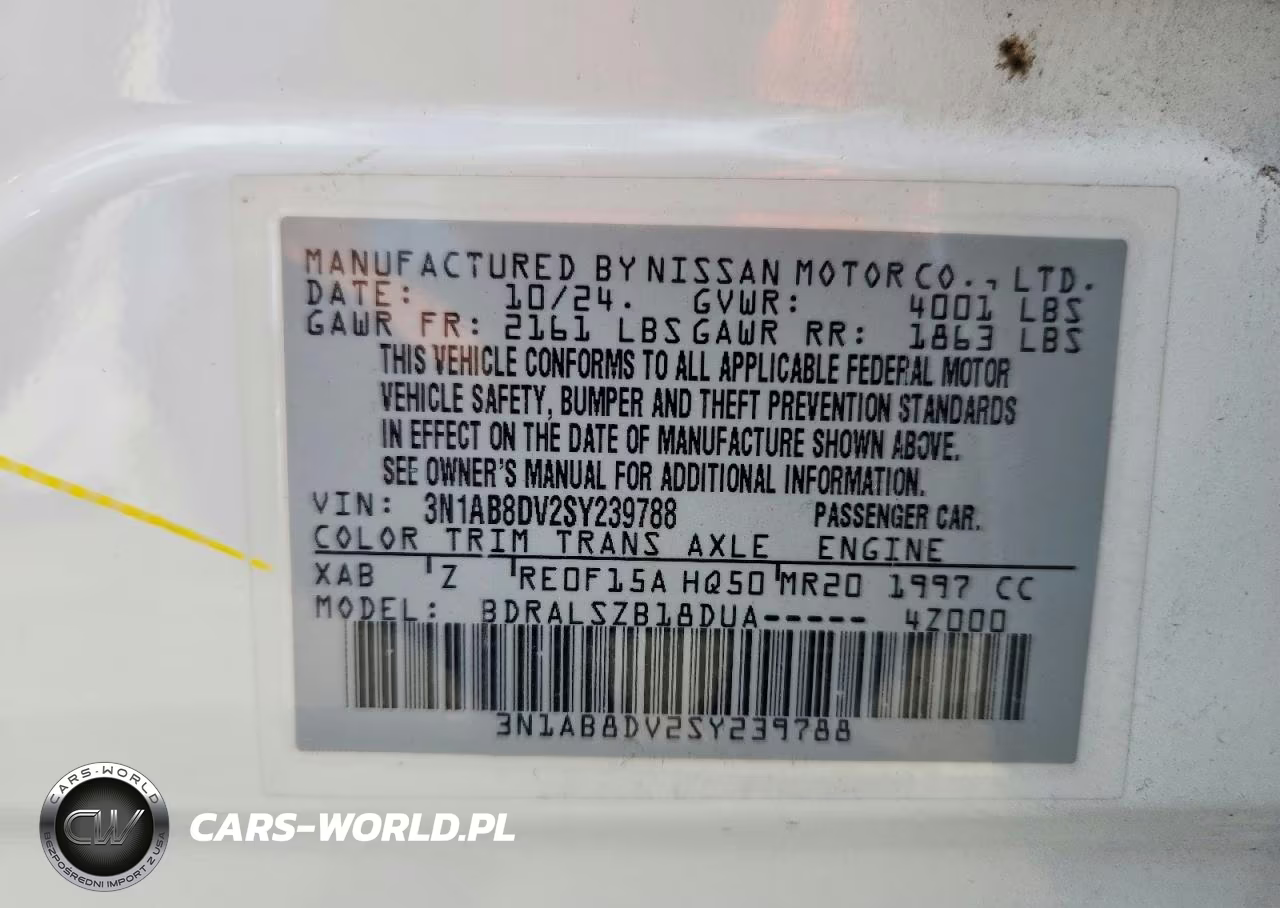 2025 Nissan Sentra Sr VIN:3N1AB8DV2SY239788 - 12