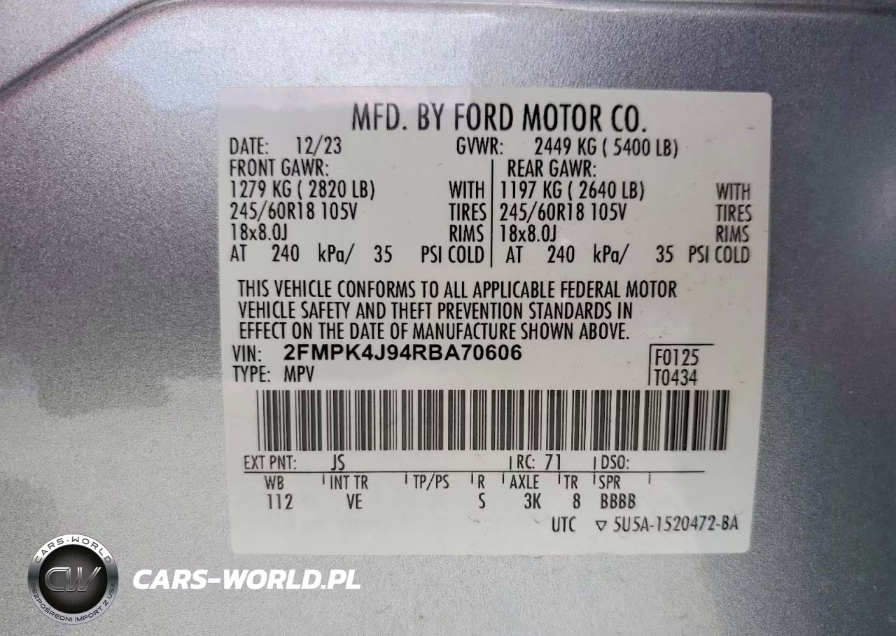2024 Ford Edge Sel VIN:2FMPK4J94RBA70606 - 13
