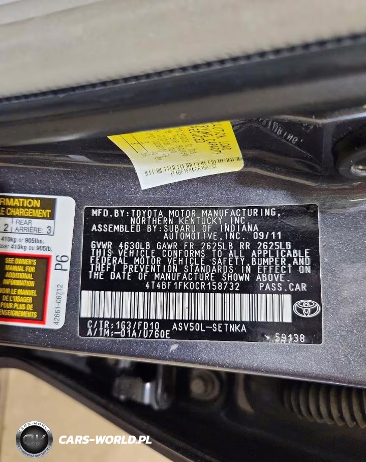 2012 Toyota Camry Le VIN:4T4BF1FK0CR158732 - 12