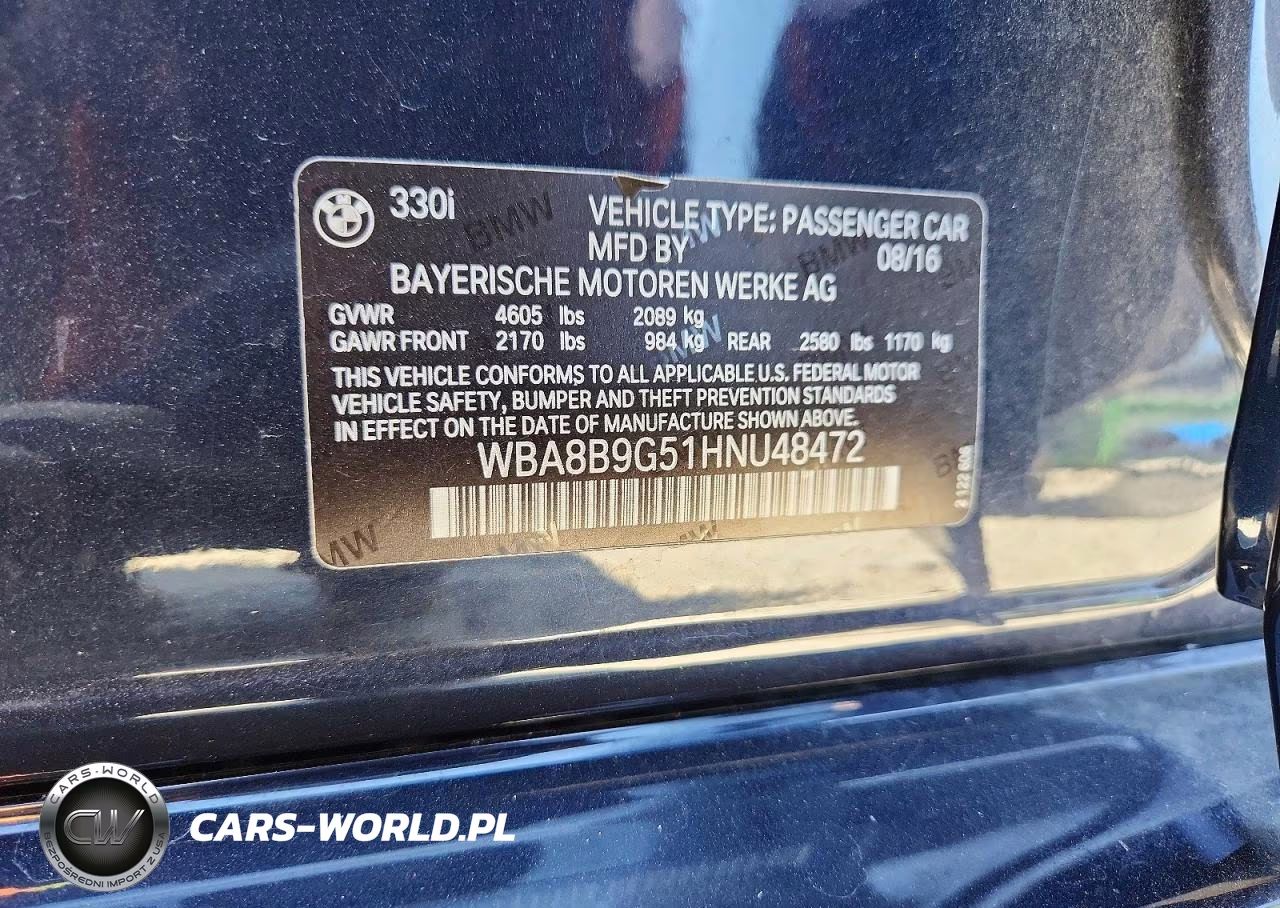 2017 BMW 330 I VIN:WBA8B9G51HNU48472 - 13
