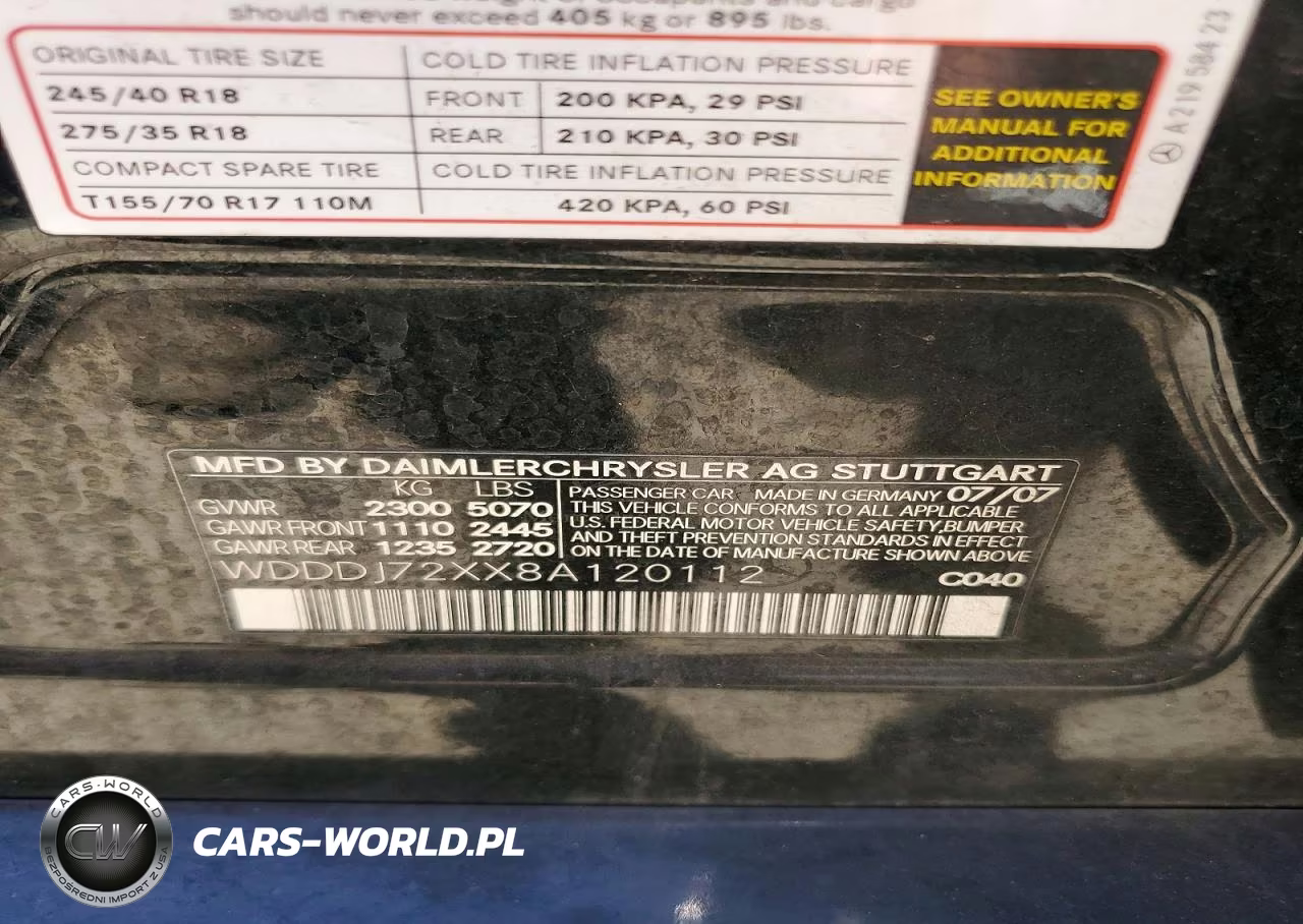 2008 Mercedes-Benz Cls 550 VIN:WDDDJ72XX8A120112 - 12