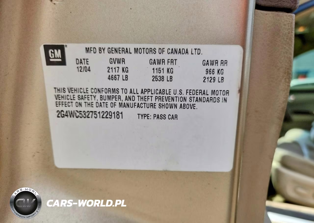 2005 Buick Lacrosse Cx VIN:2G4WC532751229181 - 12