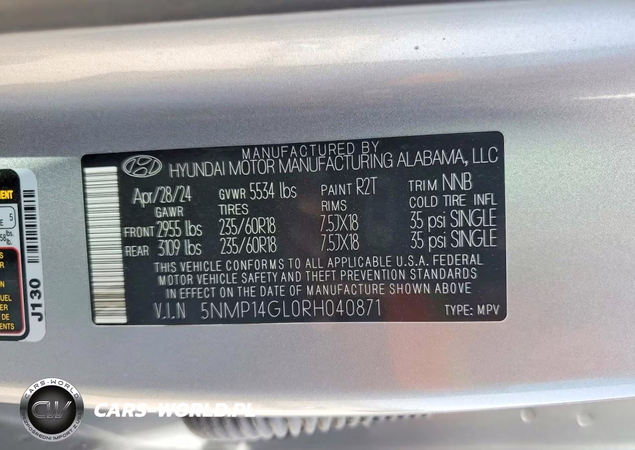 2024 Hyundai Santa Fe Se VIN:5NMP14GL0RH040871 - 13