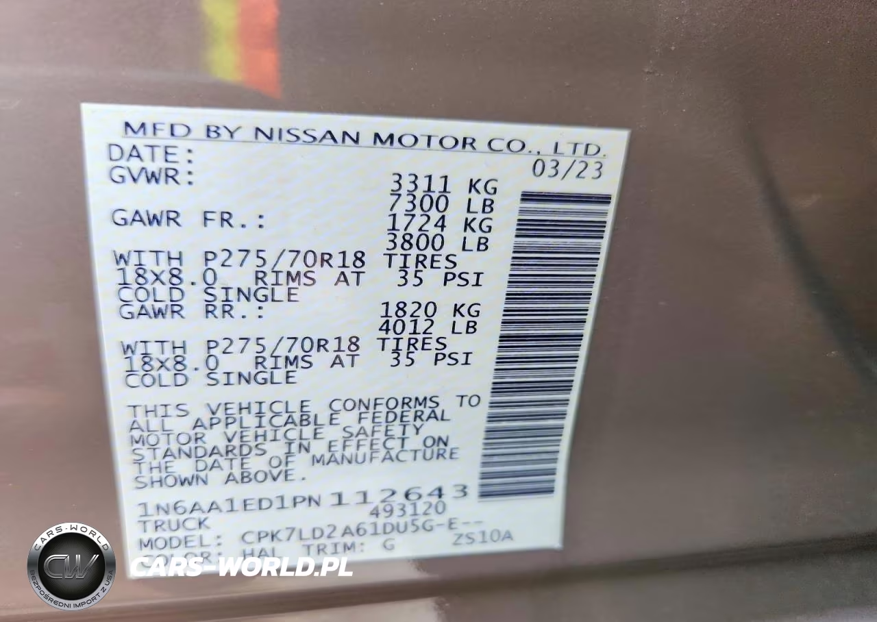 2023 Nissan Titan Pro-4X VIN:1N6AA1ED1PN112643 - 13