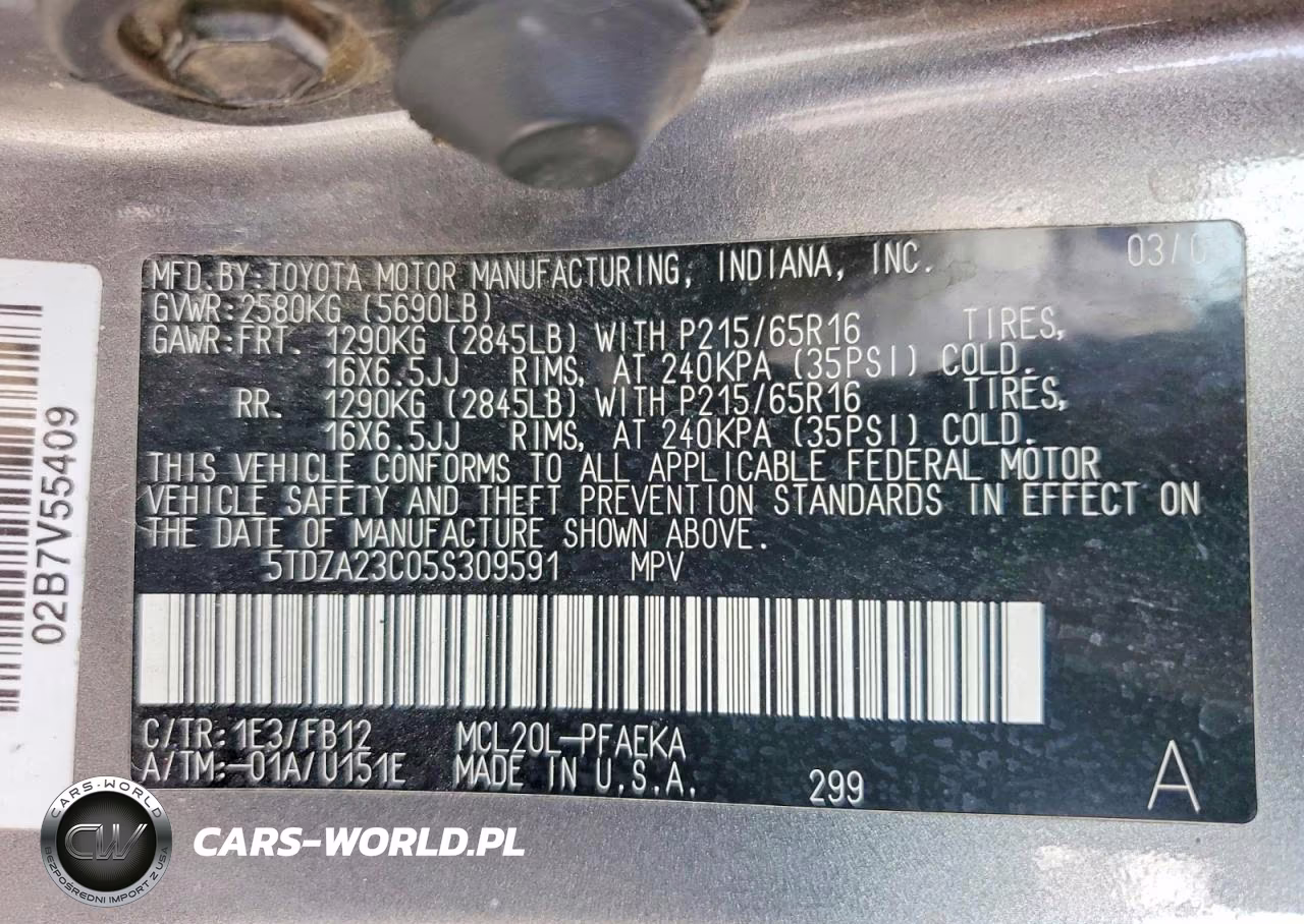 2005 Toyota Sienna Le 7 Passenger VIN:5TDZA23C05S309591 - 13