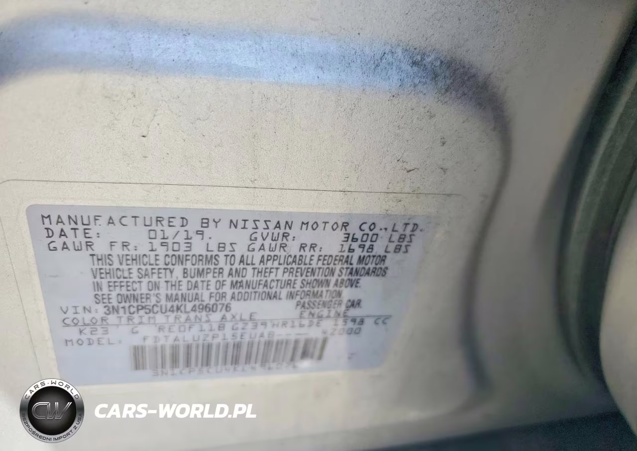 2019 Nissan Kicks VIN:3N1CP5CU4KL496076 - 14