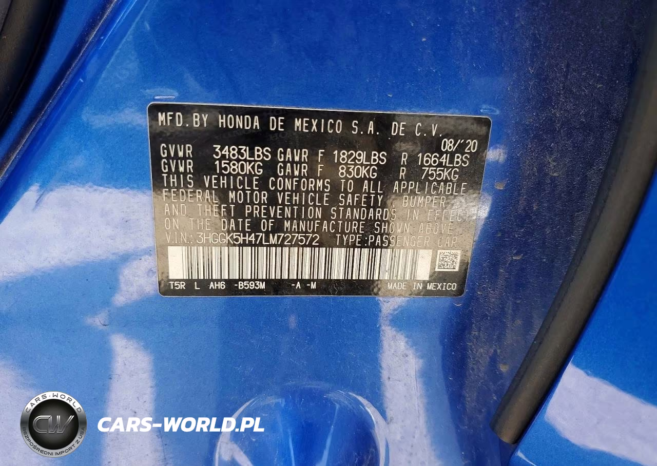 2020 Honda Fit Lx VIN:3HGGK5H47LM727572 - 14