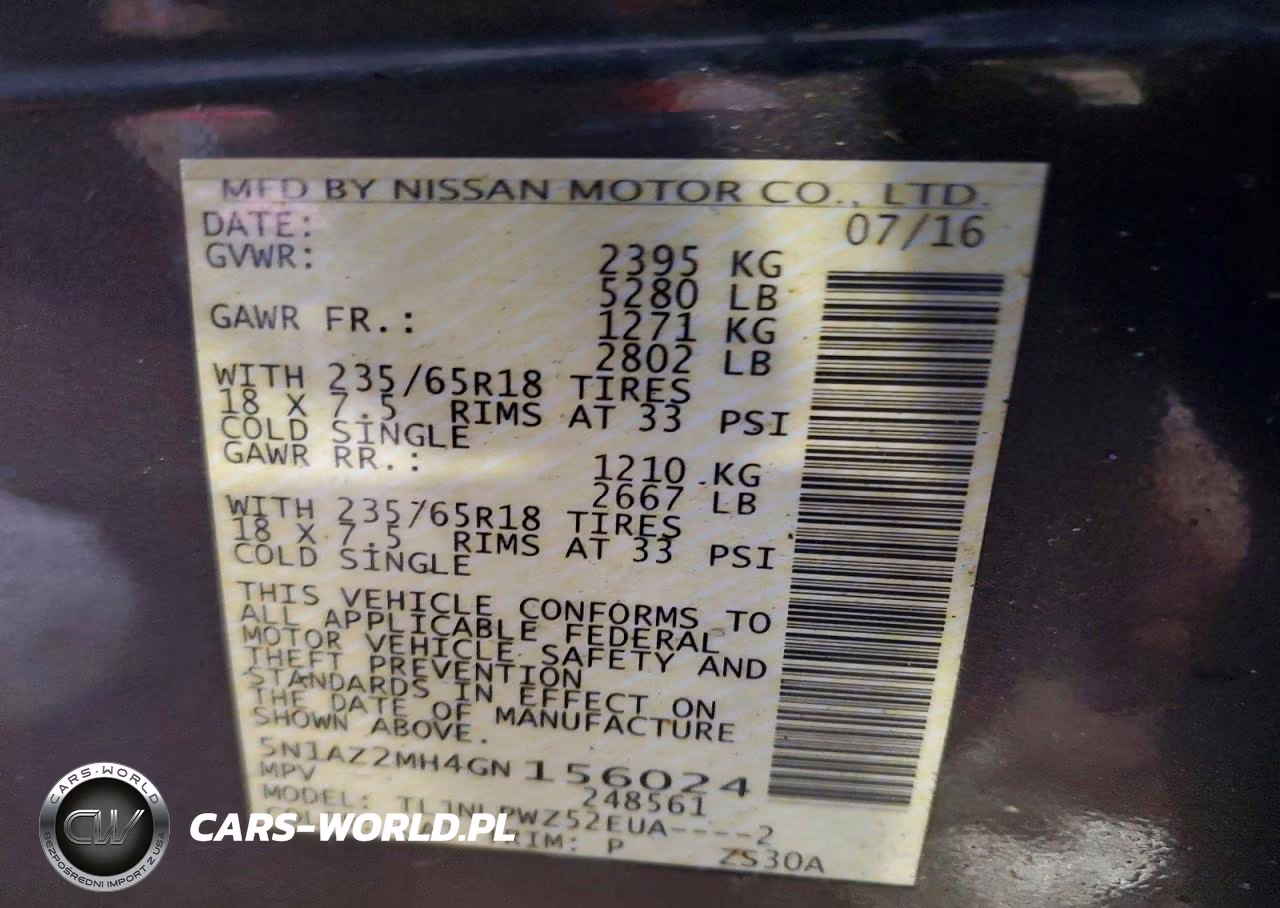 2016 Nissan Murano S VIN:5N1AZ2MH4GN156024 - 14