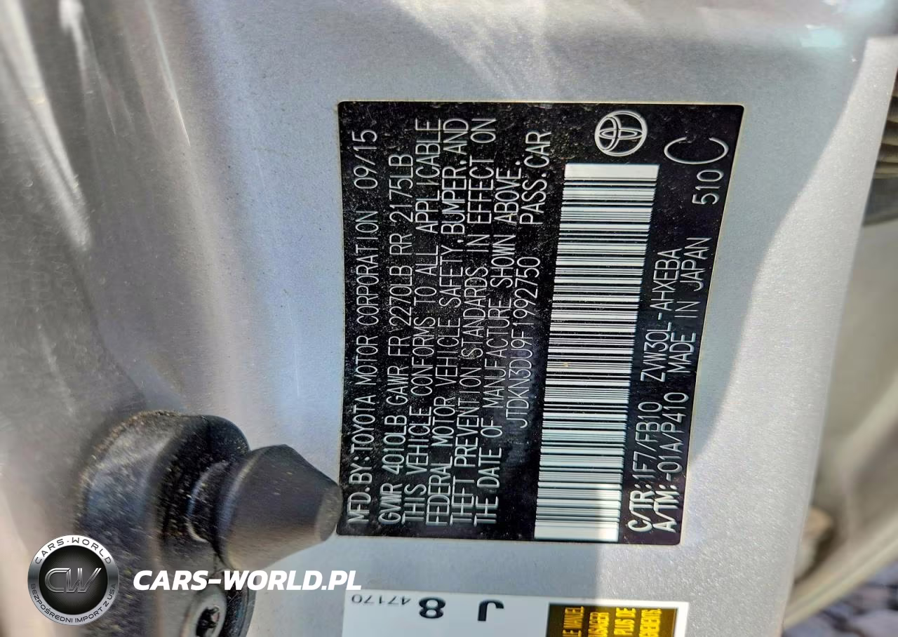 2015 Toyota Prius Two VIN:JTDKN3DU9F1992750 - 12