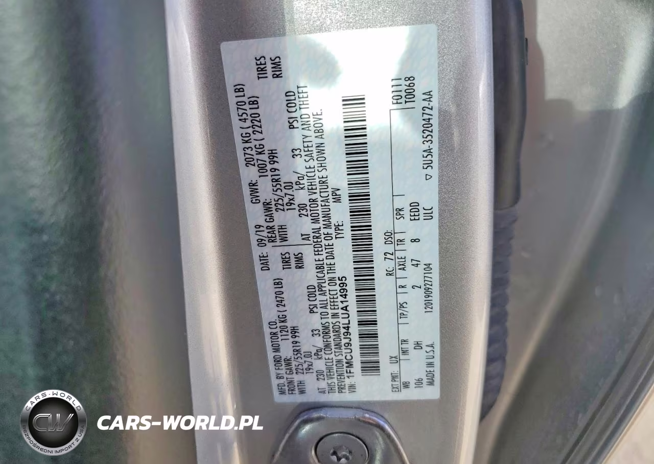 2020 Ford Escape Titanium VIN:1FMCU9J94LUA14995 - 13