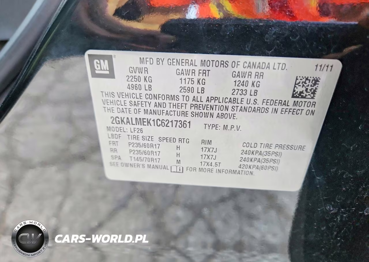 2012 GMC Terrain Sle VIN:2GKALMEK1C6217361 - 14