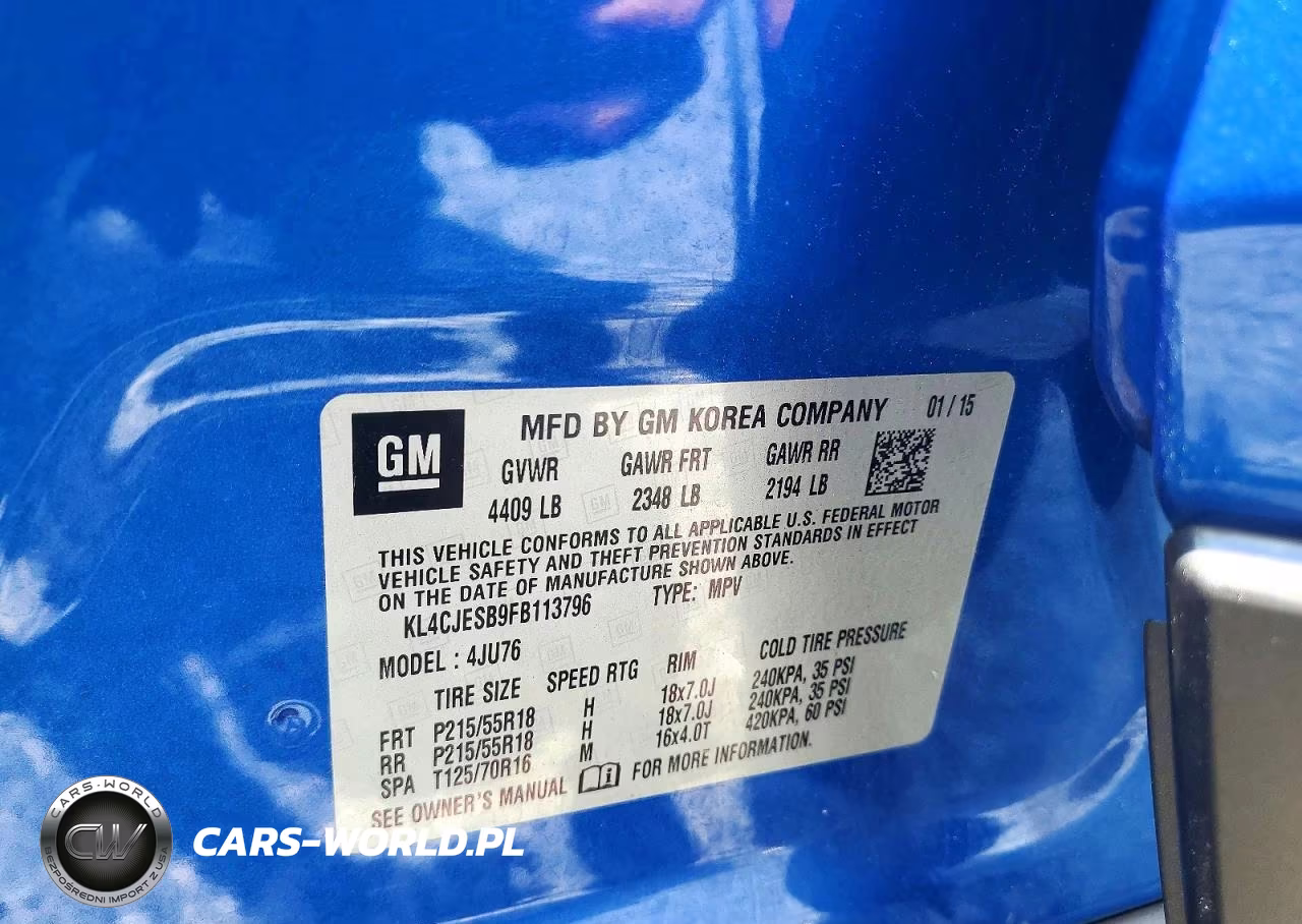2015 Buick Encore VIN:KL4CJESB9FB113796 - 13