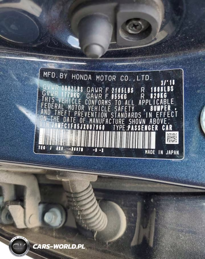 2018 Honda Civic Ex VIN:JHMFC1F85JX007960 - 12