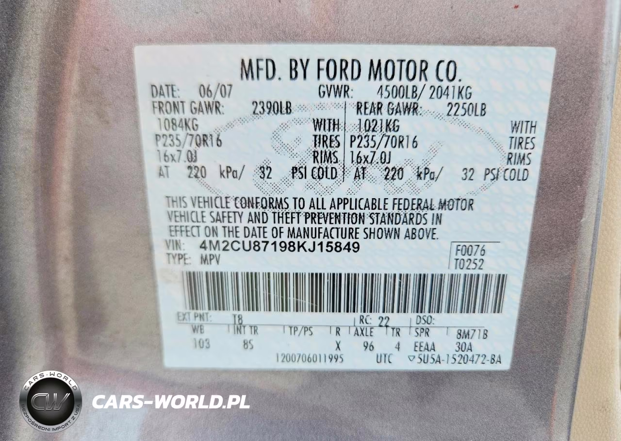 2008 Mercury Mariner Premier VIN:4M2CU87198KJ15849 - 13