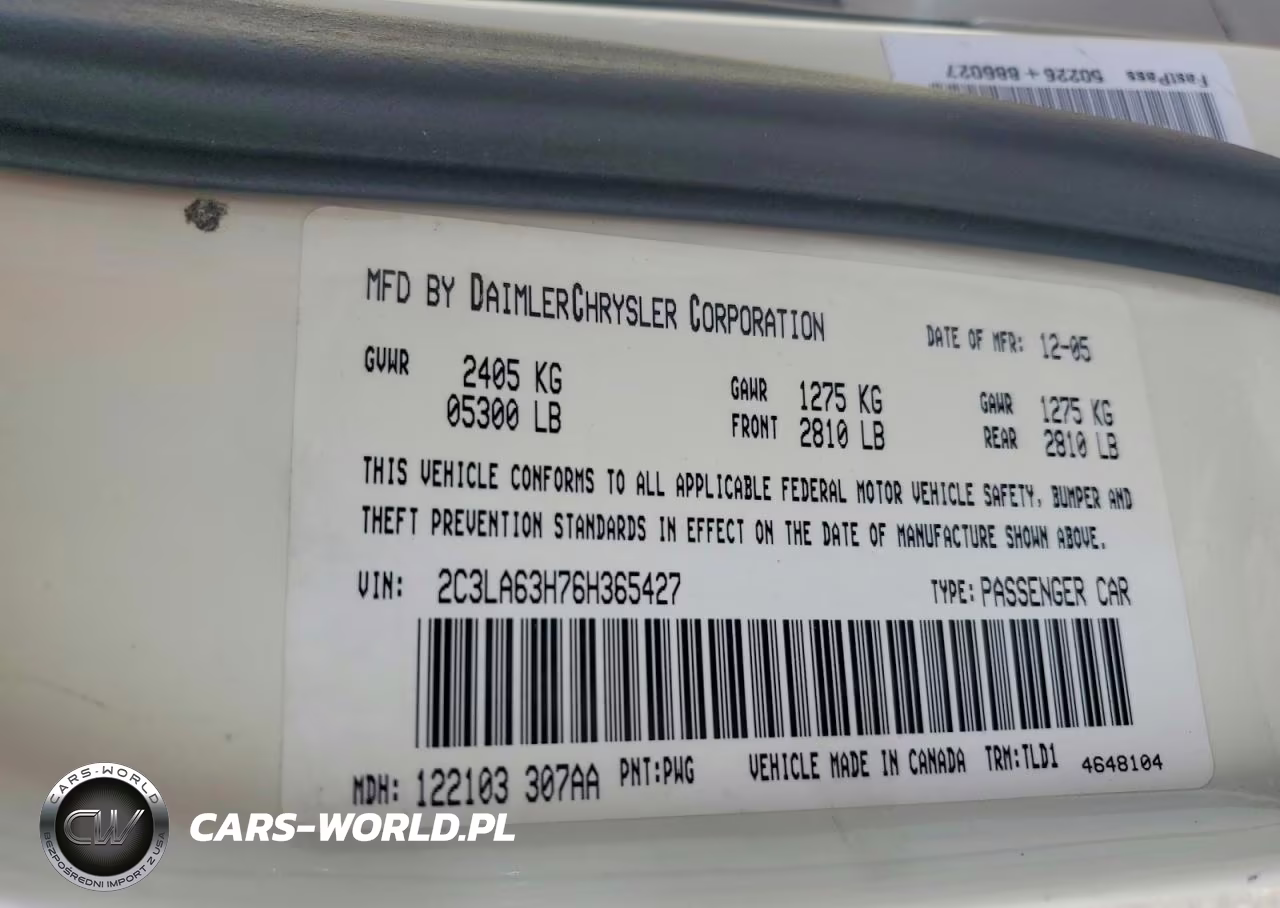 2006 Chrysler 300C VIN:2C3LA63H76H365427 - 12