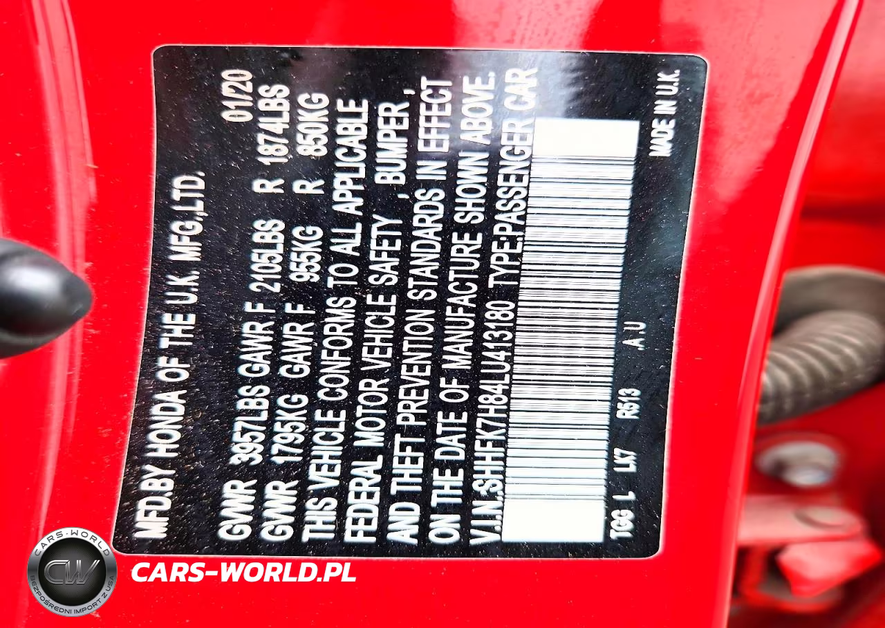 2020 Honda Civic Exl VIN:SHHFK7H84LU413180 - 12