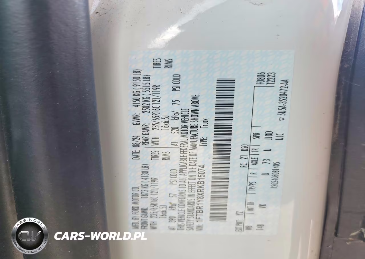 2024 Ford Transit T-250 VIN:1FTBR1Y8XRKB15074 - 14