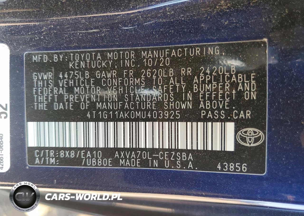 2021 Toyota Camry Se VIN:4T1G11AK0MU403925 - 13