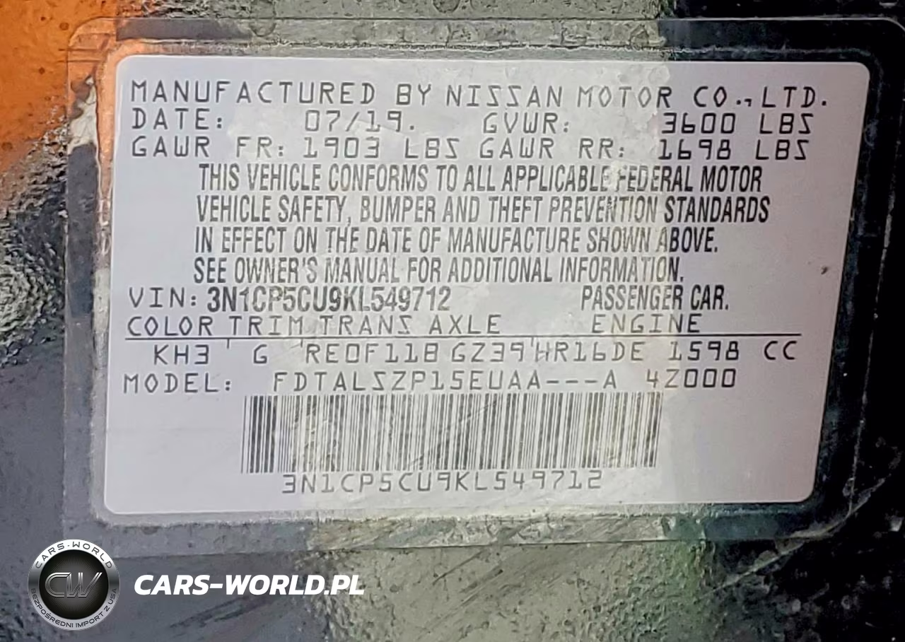 2019 Nissan Kicks Sv VIN:3N1CP5CU9KL549712 - 13