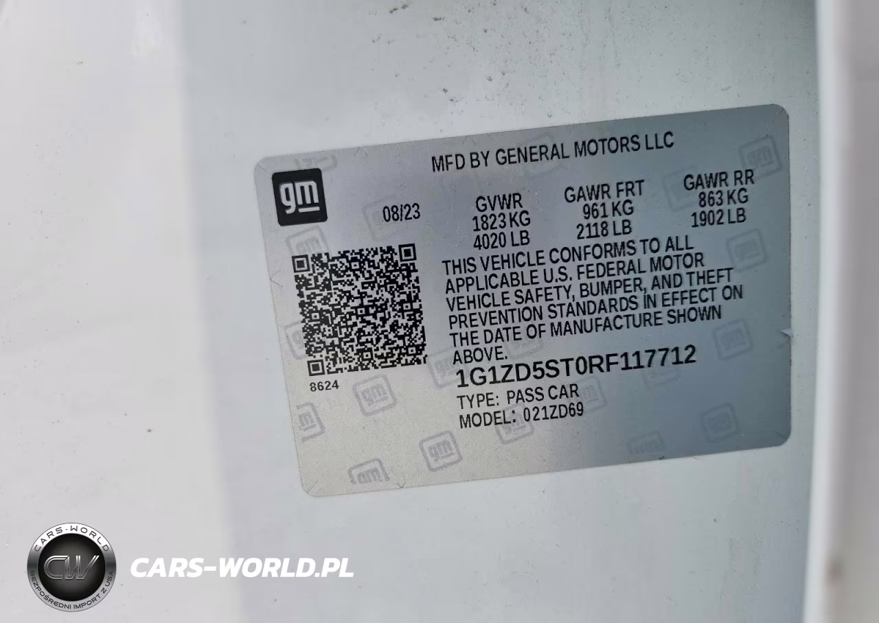 2024 Chevrolet Malibu Fwd 1Lt VIN:1G1ZD5ST0RF117712 - 12