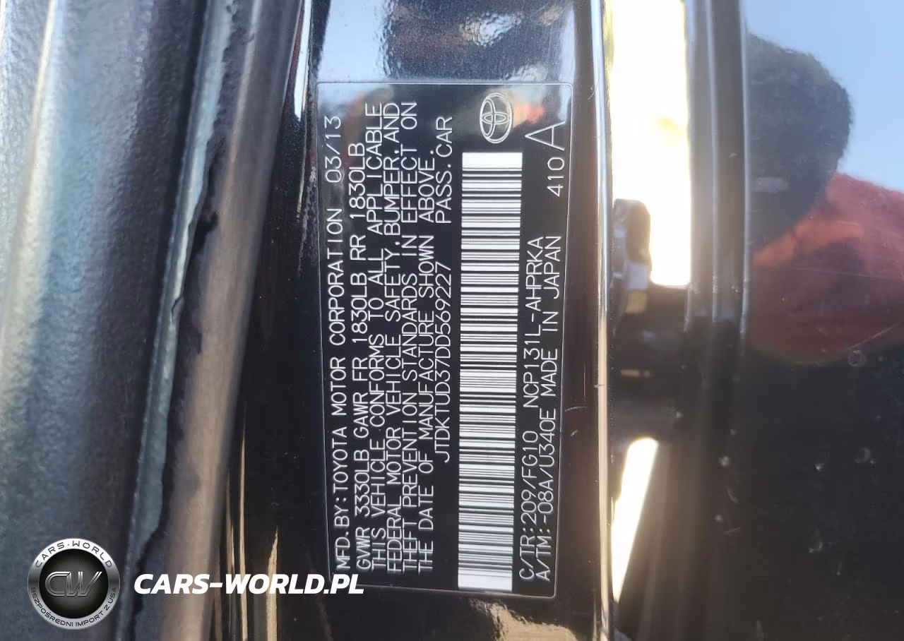2013 Toyota Yaris VIN:JTDKTUD37DD569227 - 12