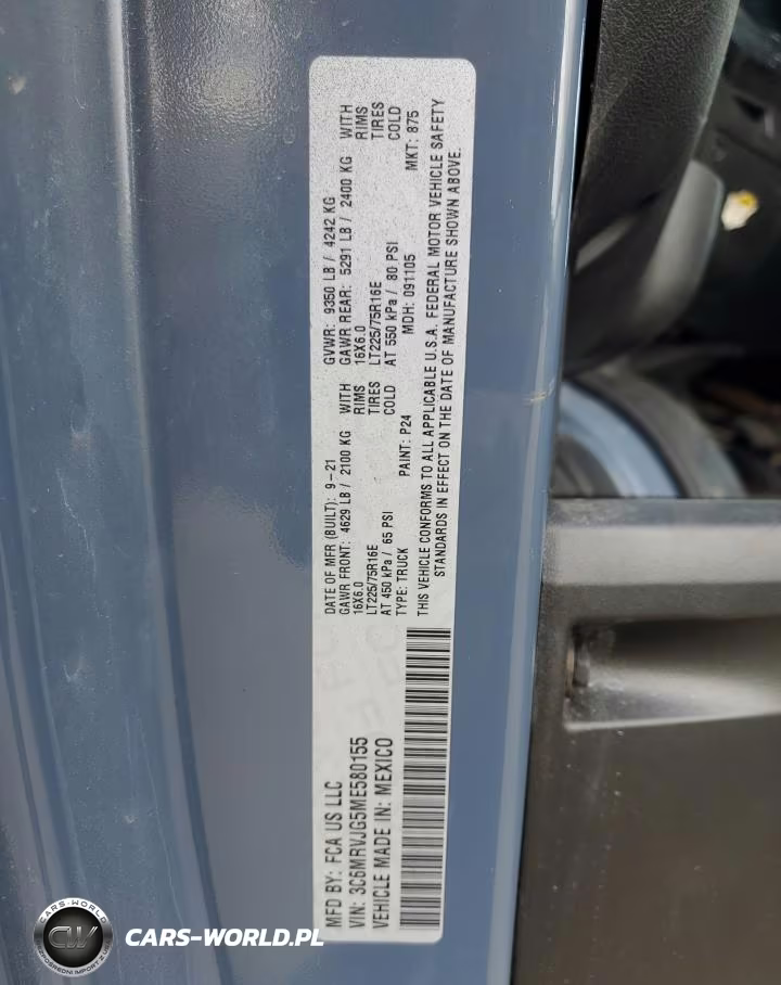 2021 Ram Promaster 3500 3500 High VIN:3C6MRVJG5ME580155 - 13