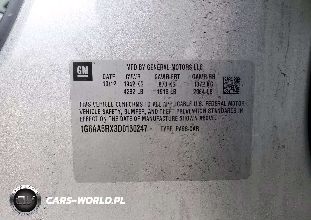 2013 Cadillac Ats VIN:1G6AA5RX3D0130247 - 12