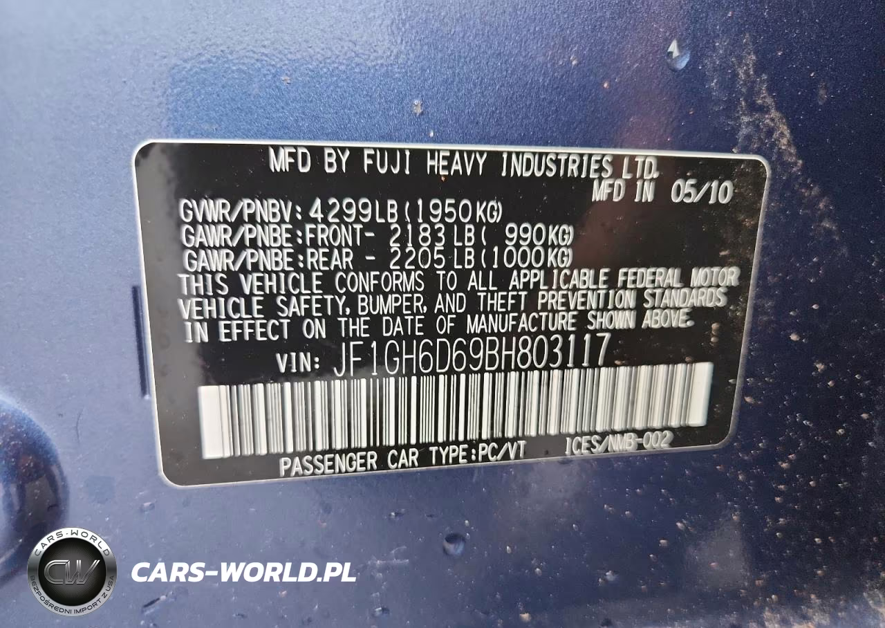 2011 Subaru Impreza Outback Sport VIN:JF1GH6D69BH803117 - 12