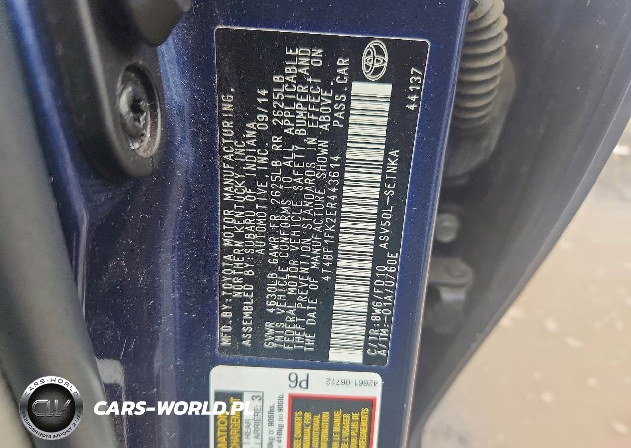2014 Toyota Camry Le VIN:4T4BF1FK2ER443614 - 12