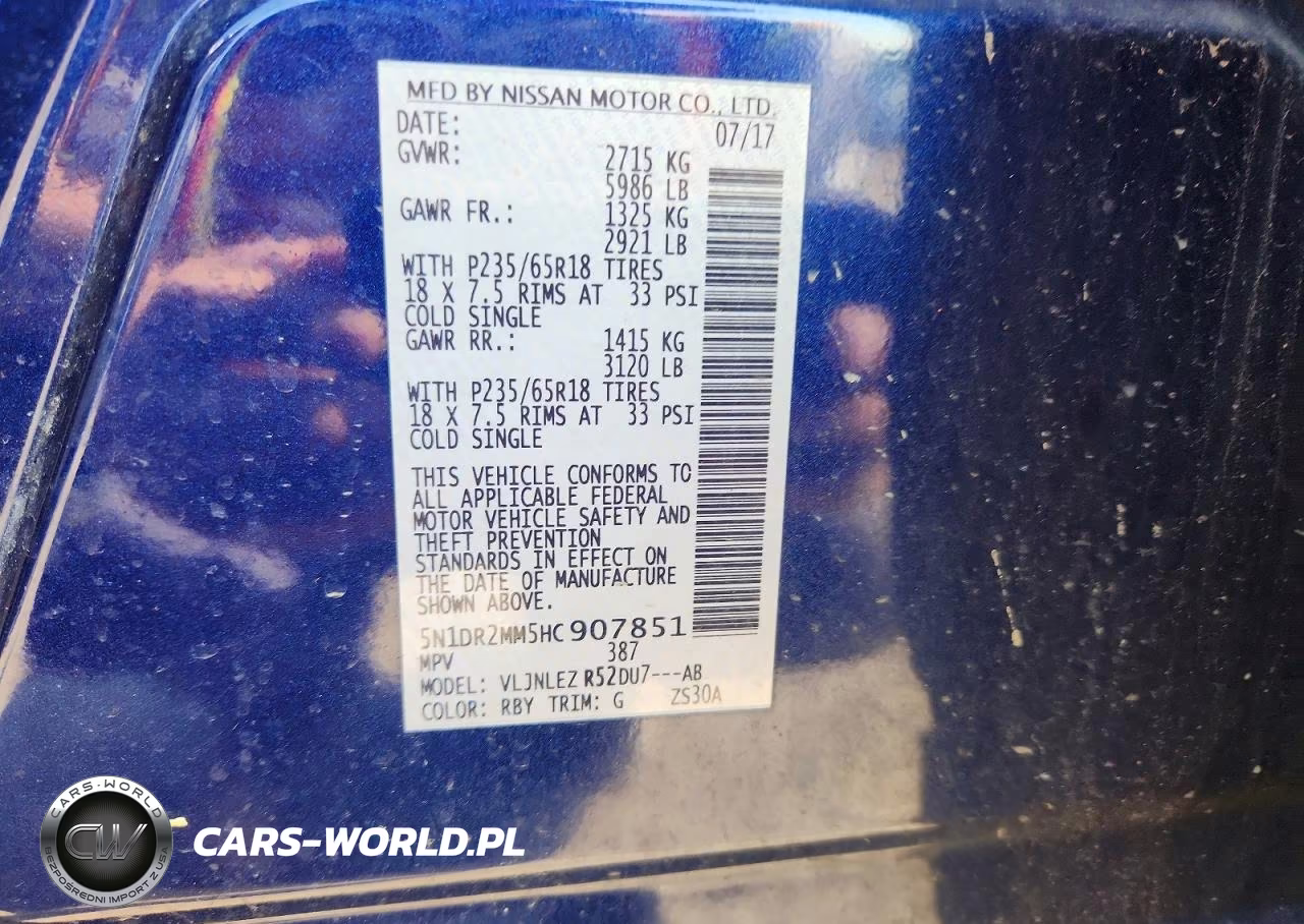 2017 Nissan Pathfinder Sv VIN:5N1DR2MM5HC907851 - 13