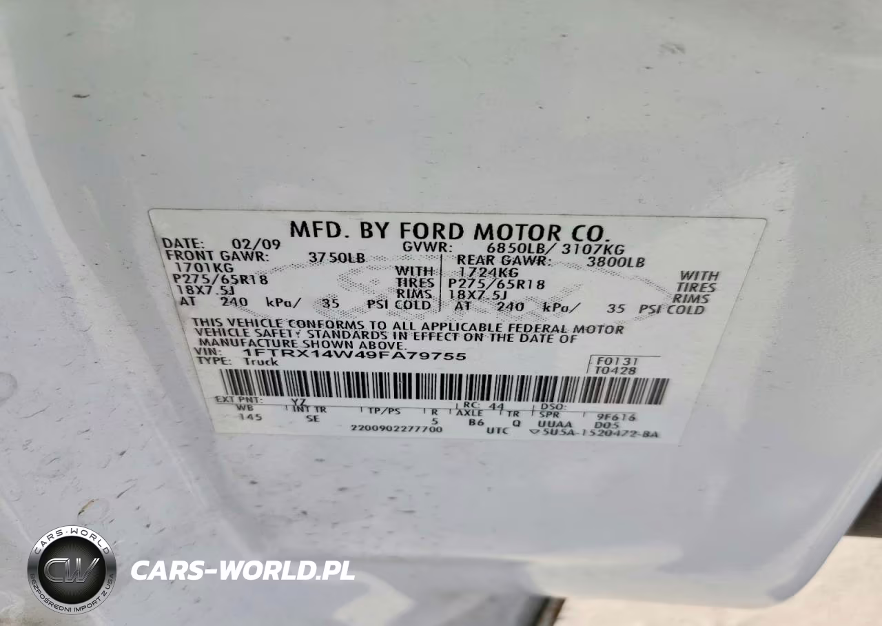 2009 Ford F150 Super Cab VIN:1FTRX14W49FA79755 - 13