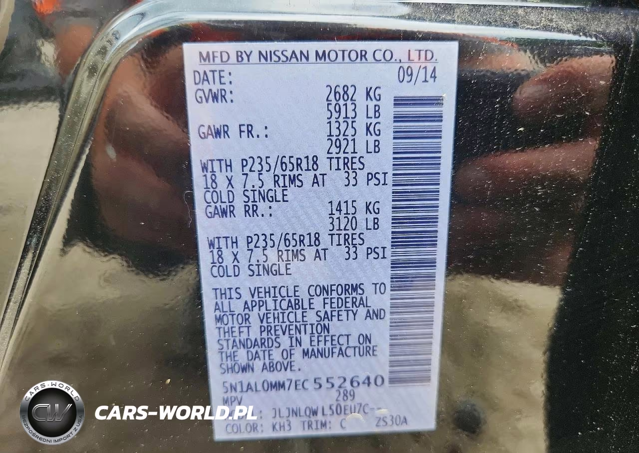 2014 Infiniti Qx60 Base VIN:5N1AL0MM7EC552640 - 14