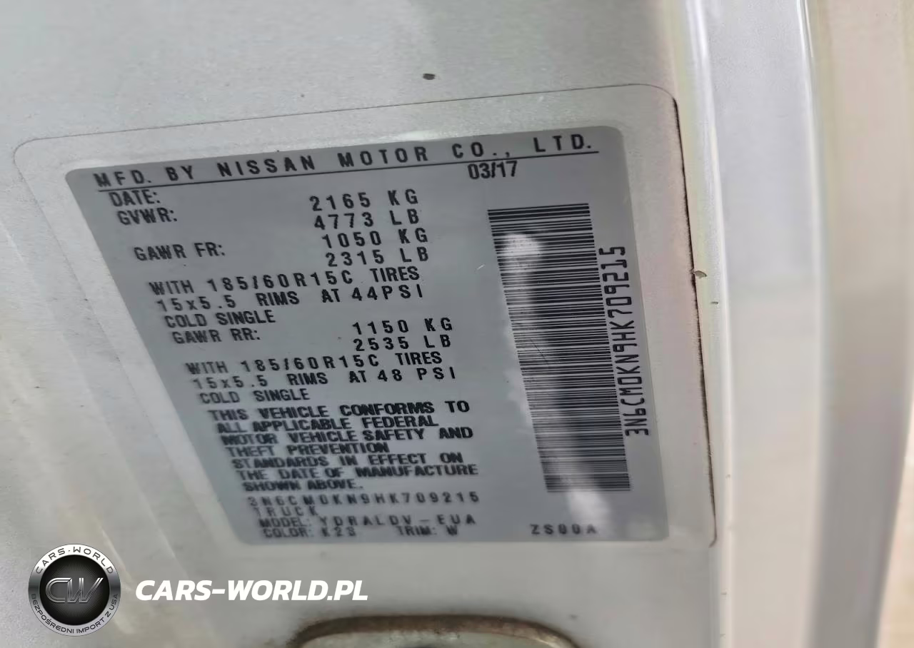 2017 Nissan Nv200 S VIN:3N6CM0KN9HK709215 - 14