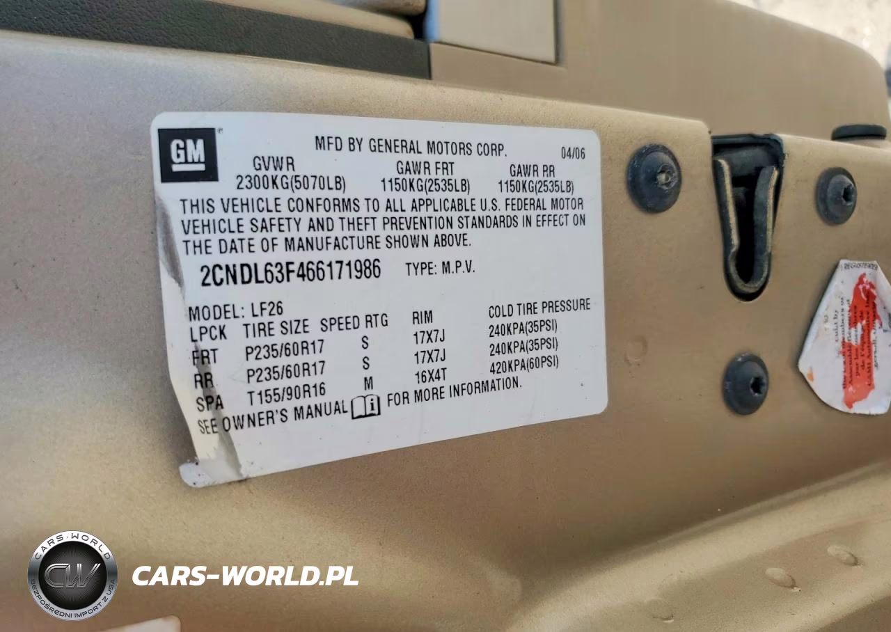 2006 Chevrolet Equinox Lt VIN:2CNDL63F466171986 - 12