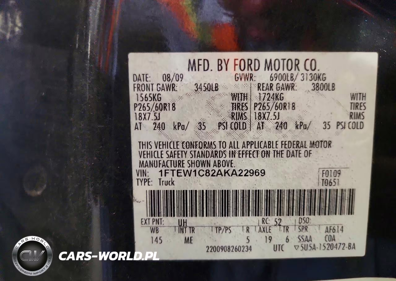 2010 Ford F150 Supercrew VIN:1FTEW1C82AKA22969 - 12