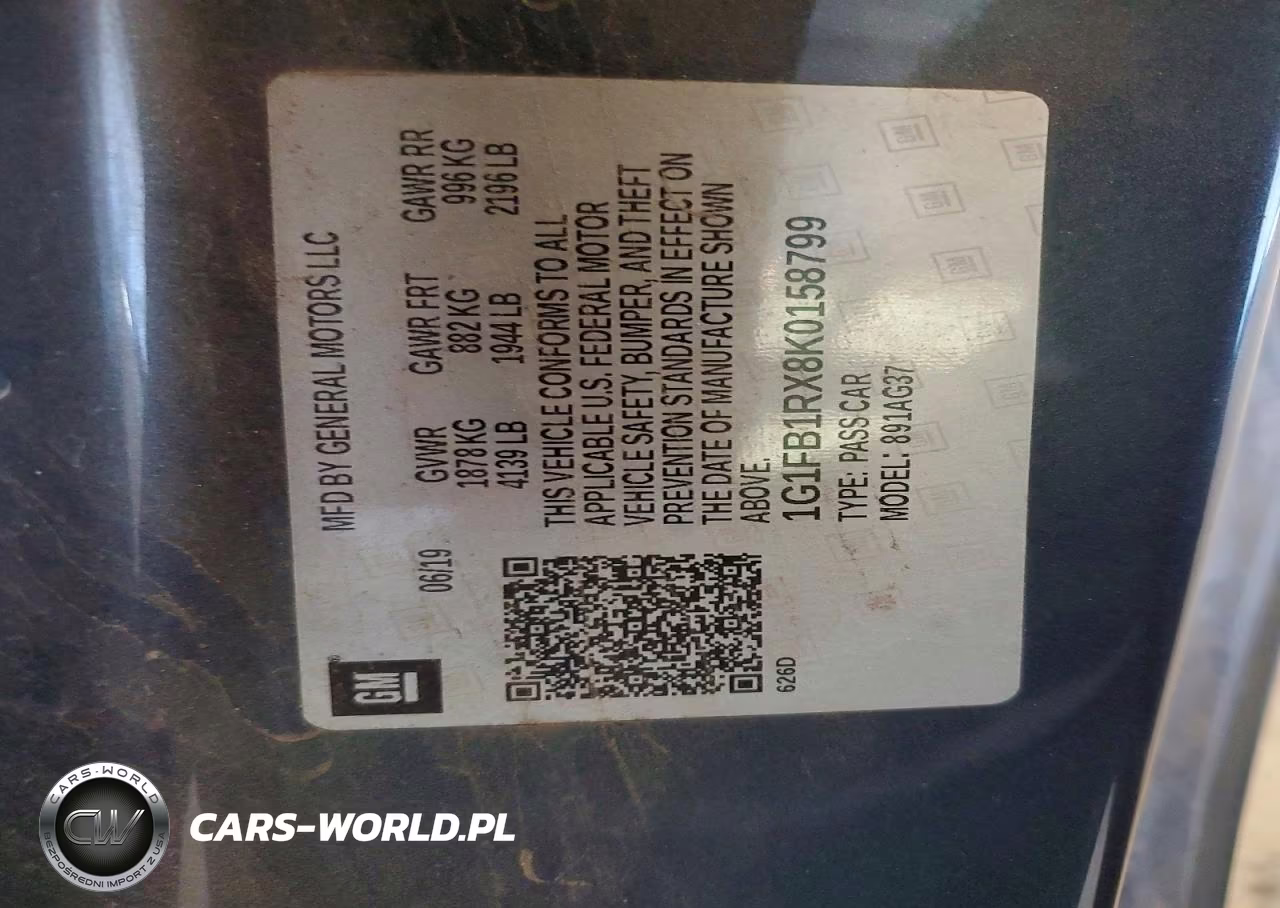 2019 Chevrolet Camaro Ls VIN:1G1FB1RX8K0158799 - 12