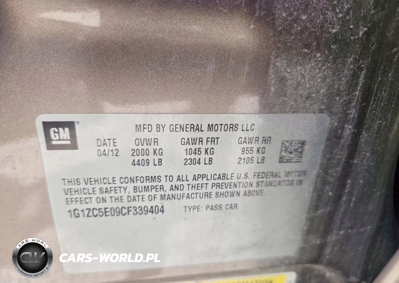 2012 Chevrolet Malibu 1Lt VIN:1G1ZC5E09CF339404 - 12